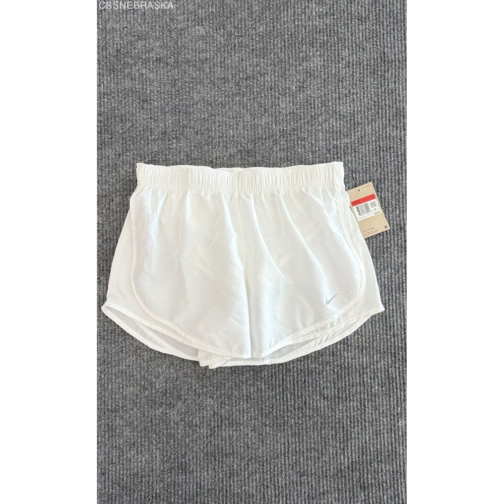 Nike White Women's Tempo Running Shorts NWT Brief Lined Dri Fit 831559 Large